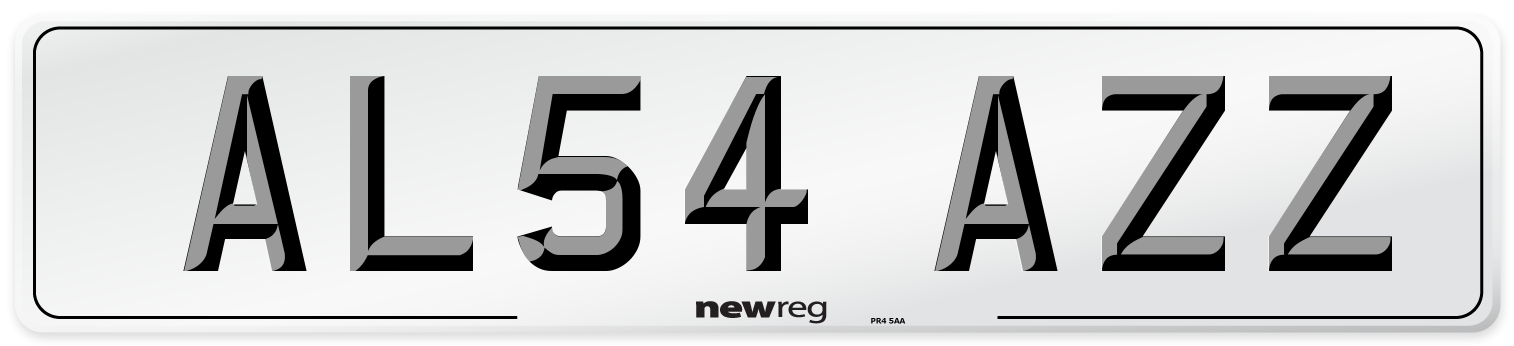 AL54 AZZ Number Plate from New Reg